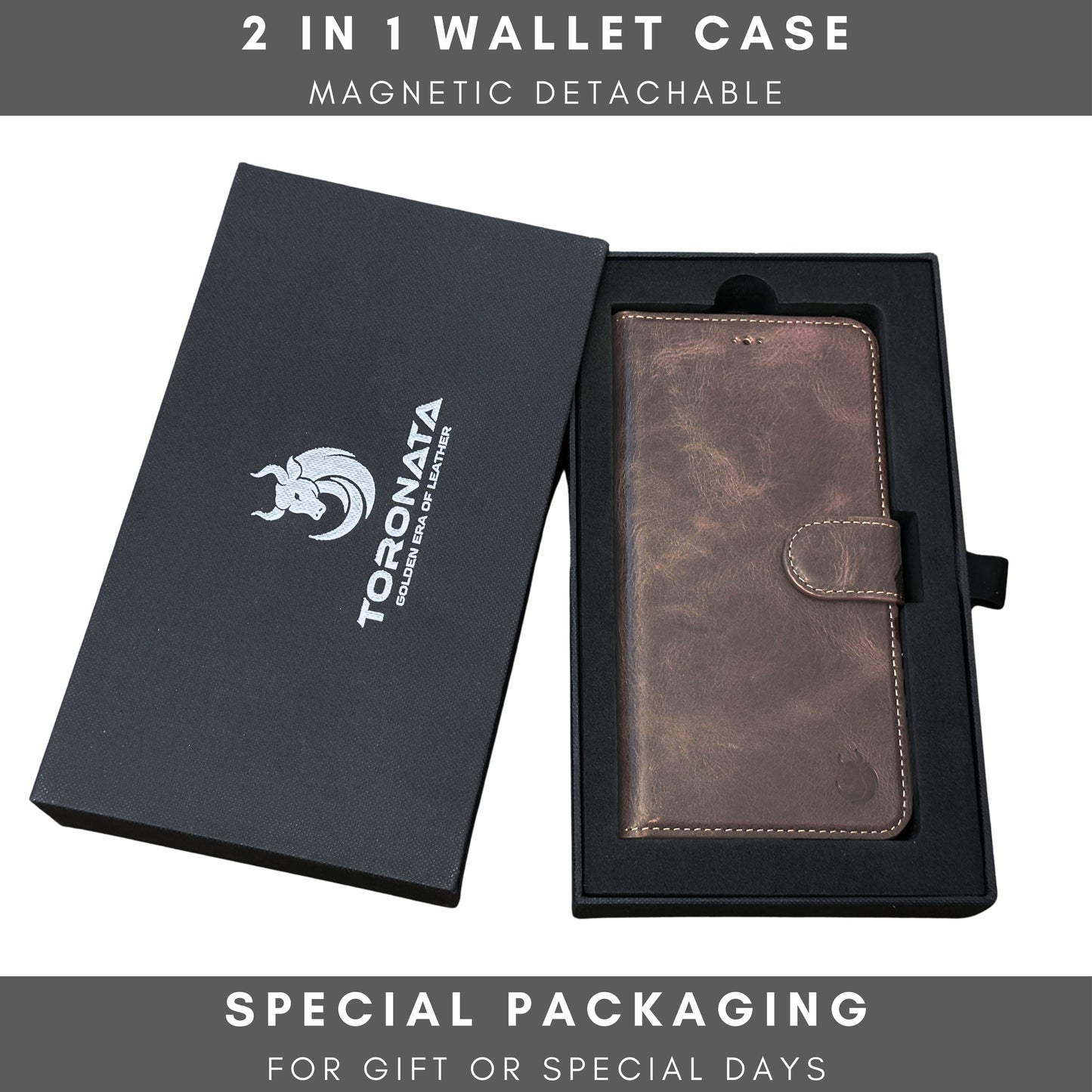 Vegas Premium Leather iPhone 15 Wallet Case with MagSafe | Detachable RFID Blocking Luxury Wallet