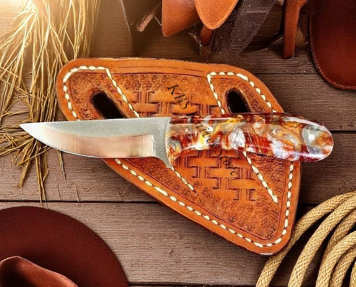 Everyday Carry Belt Knife with Epoxy Resin Handle 8"