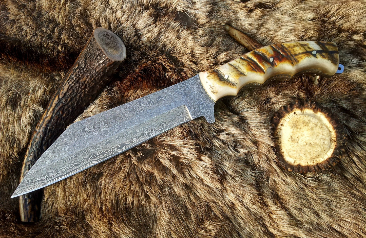 Handmade Damascus Steel Seax Knife – Viking Full Tang Fixed