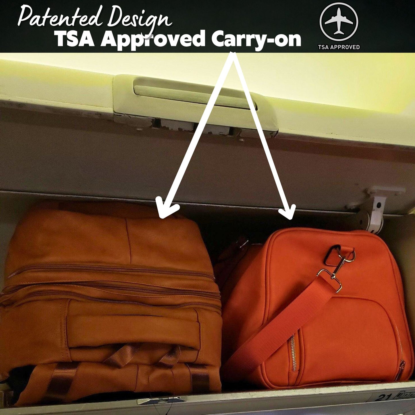 Brown Leather Patented Carry-on Bag (XL Design) (Only 300 Made)