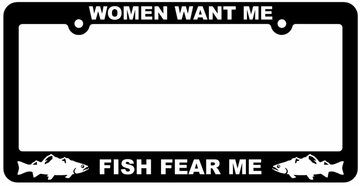 Fishing License Plate Frames w/ Graphics