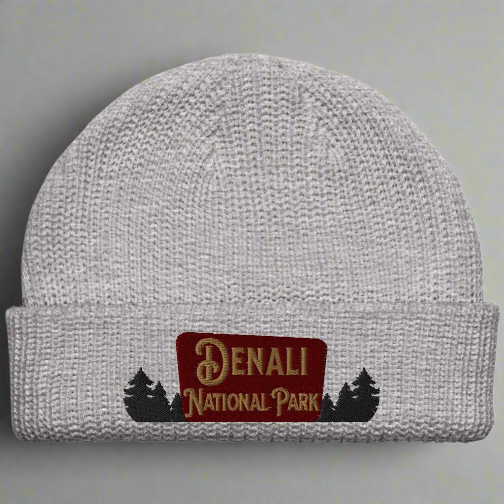 Denali National Park Sign Embroidered Beanie
