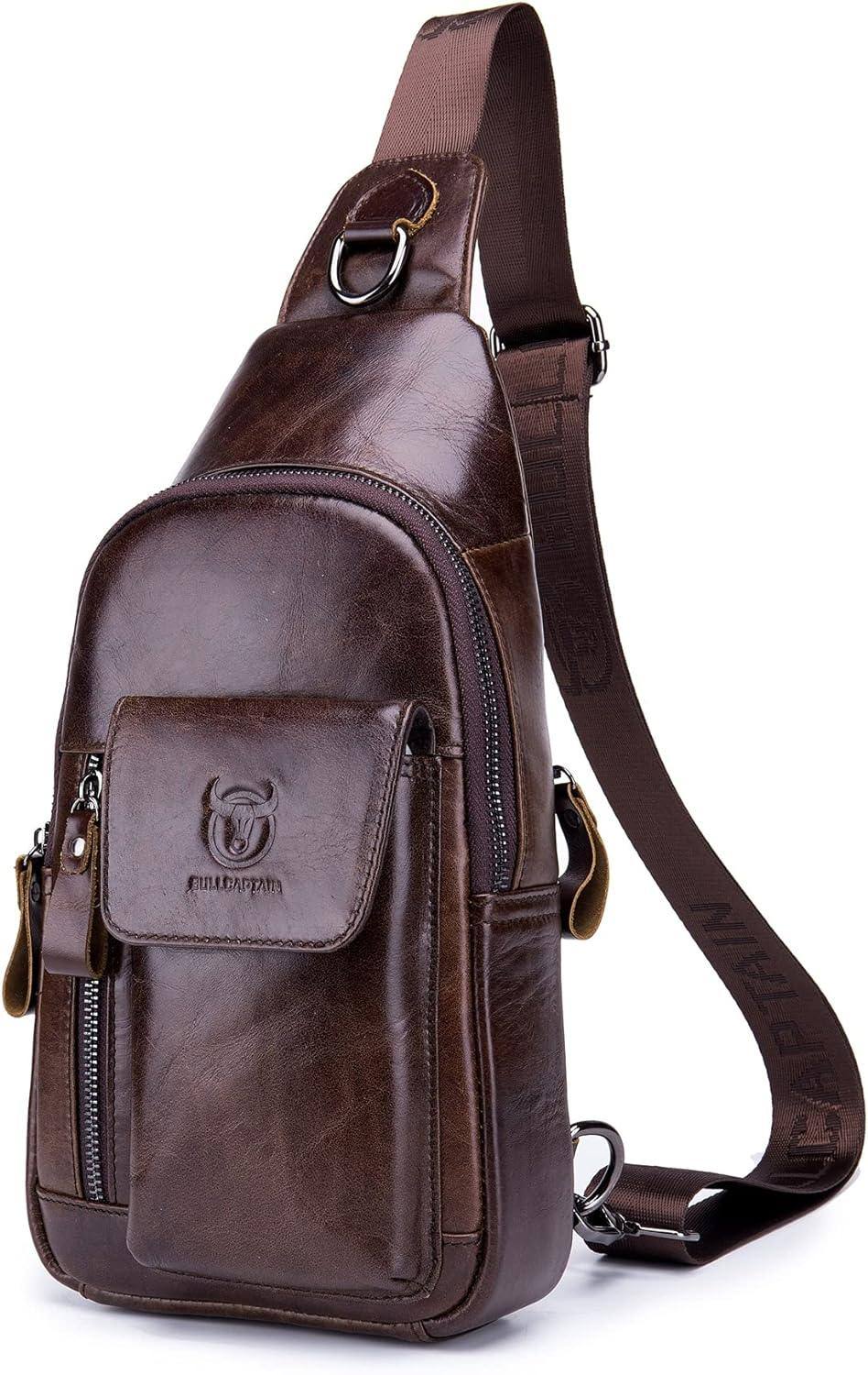 Casual Leather Chest Bag – Timeless & Functional