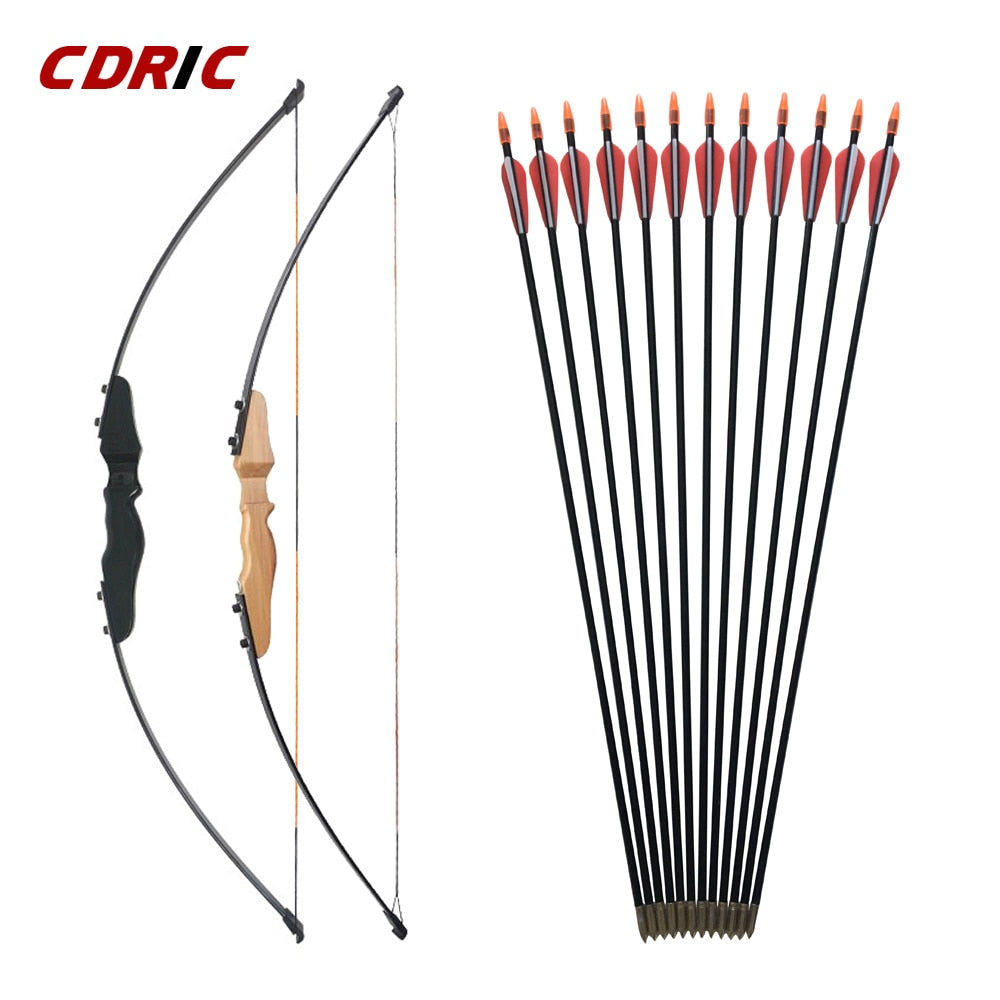 30/40LBS Straight Bow Split 51 Inches Entry Bow With Arrows For Children Youth Archery Hunting Shooting Kids Bow