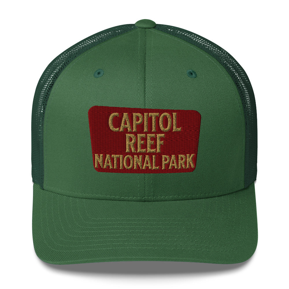 Capitol Reef National Park Sign Embroidered Trucker Hat