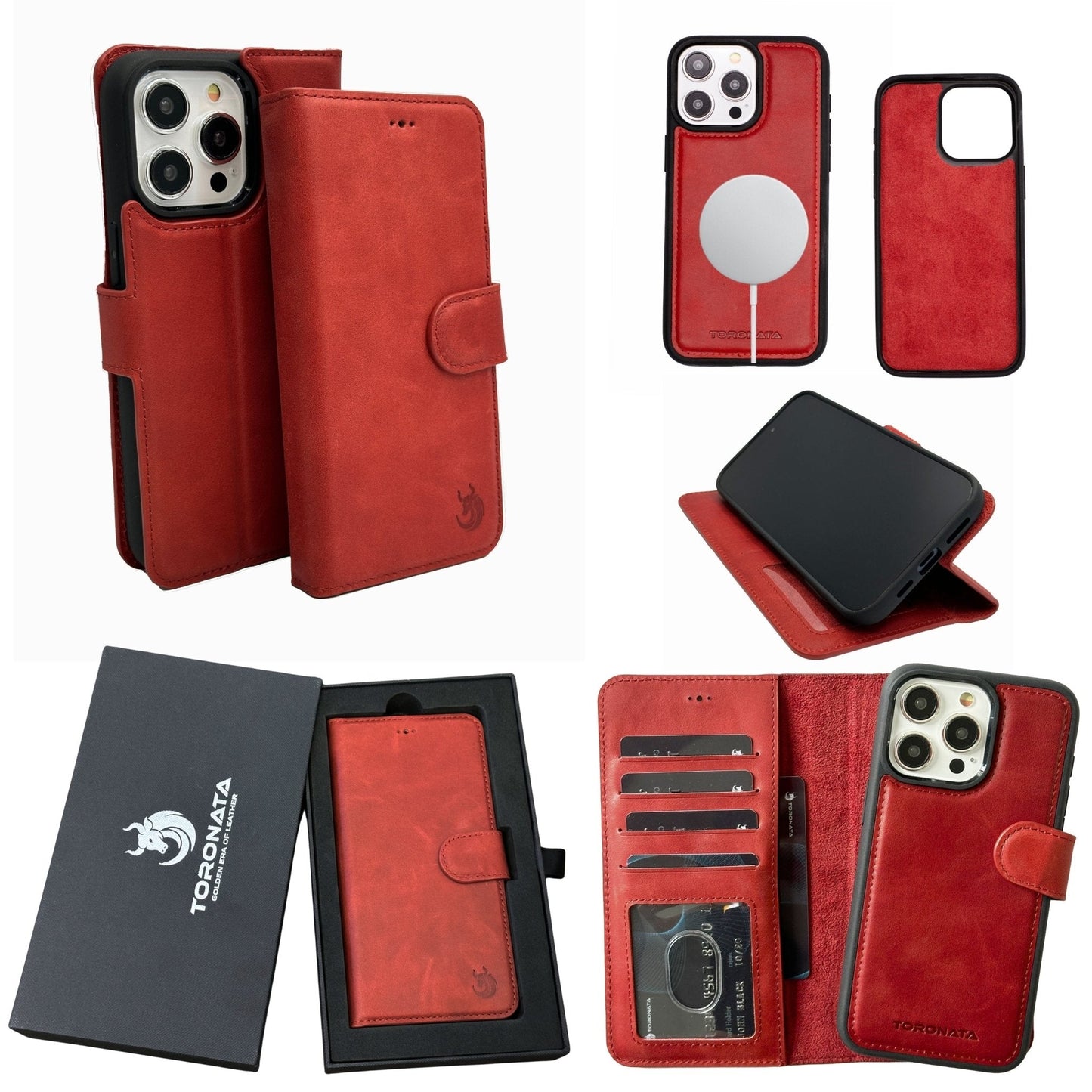 Vegas Premium Leather iPhone 15 Plus Wallet Case with MagSafe | Detachable RFID Blocking Luxury Wallet