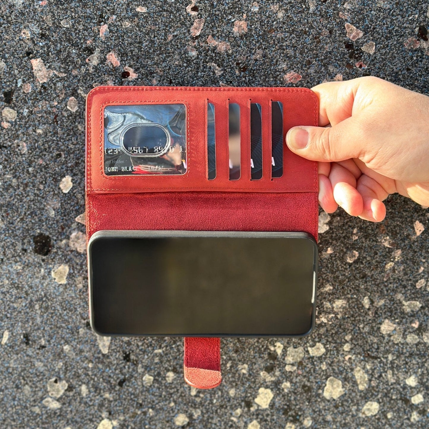 Vegas Premium Leather iPhone 15 Plus Wallet Case with MagSafe | Detachable RFID Blocking Luxury Wallet