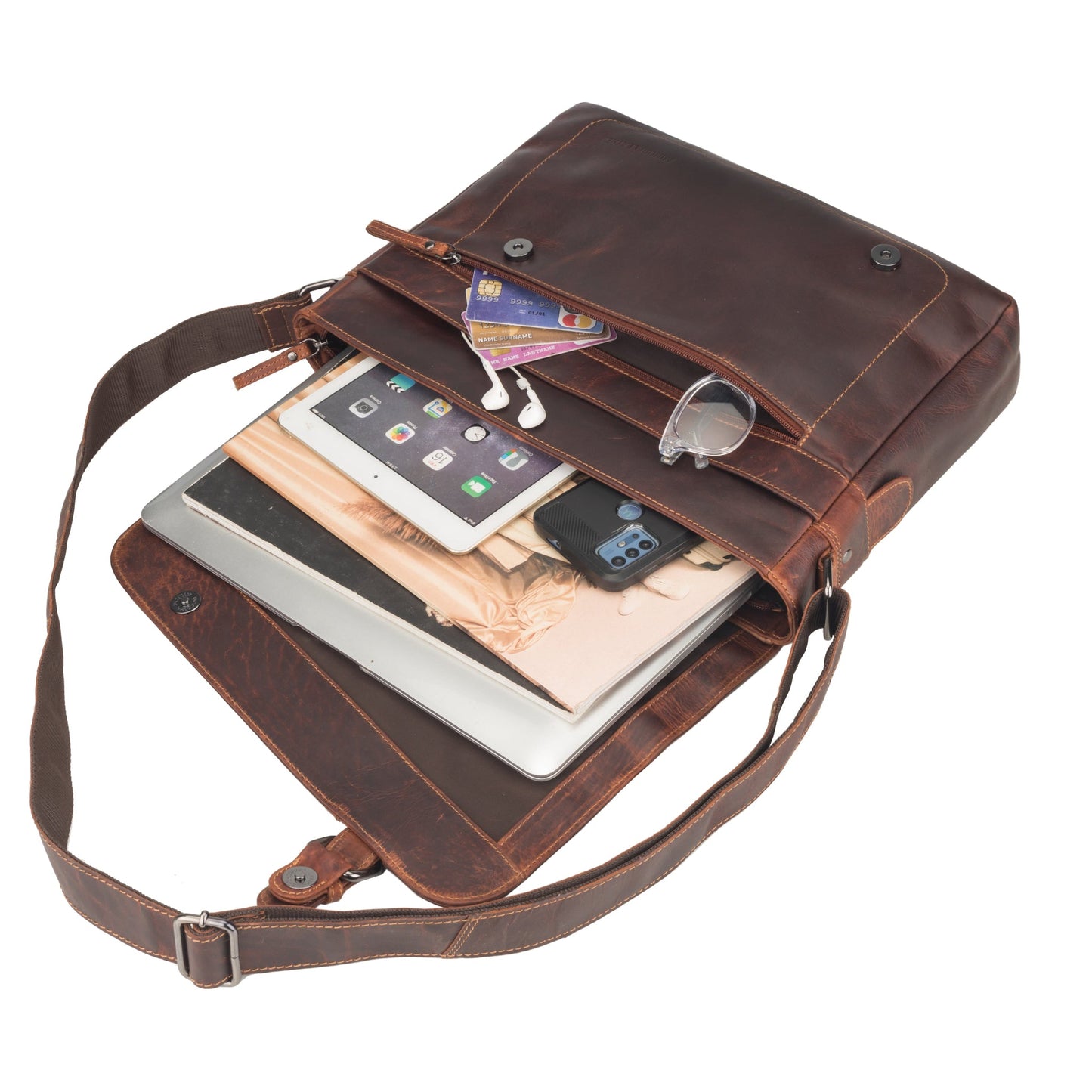 Chicago Messenger Bag 14" Chestnut