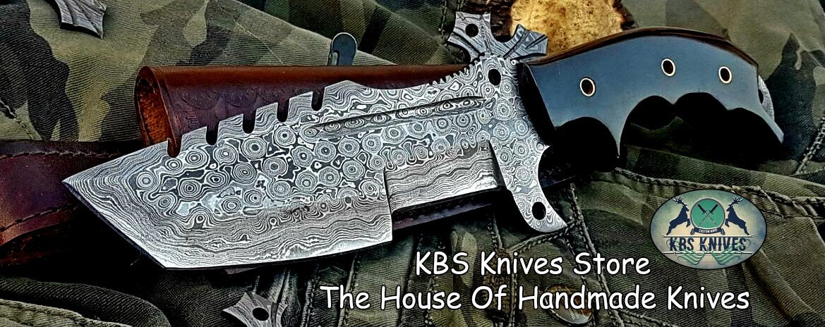 Custom Handcrafted Damascus Steel Tops Tanto Tactical Tracker Knife - Ideal for Survival, Camping & Combat | KBS Knives