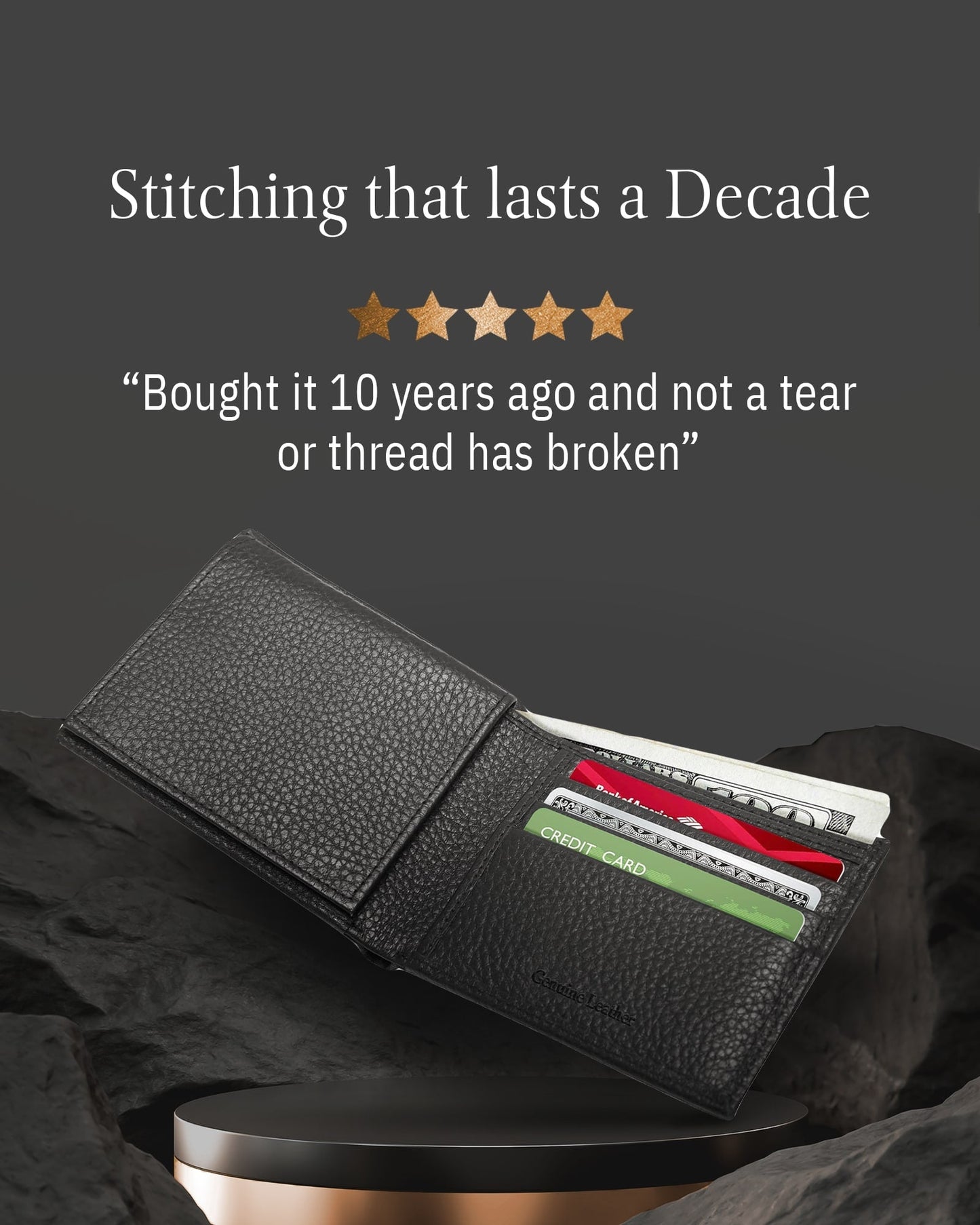 Bifold Wallet With Flip-Up ID Window