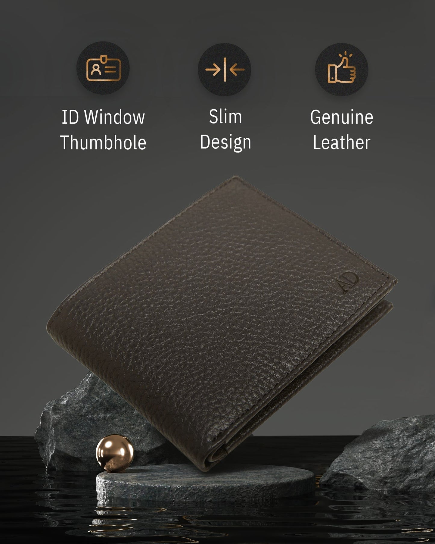 Bifold Wallet With Flip-Up ID Window