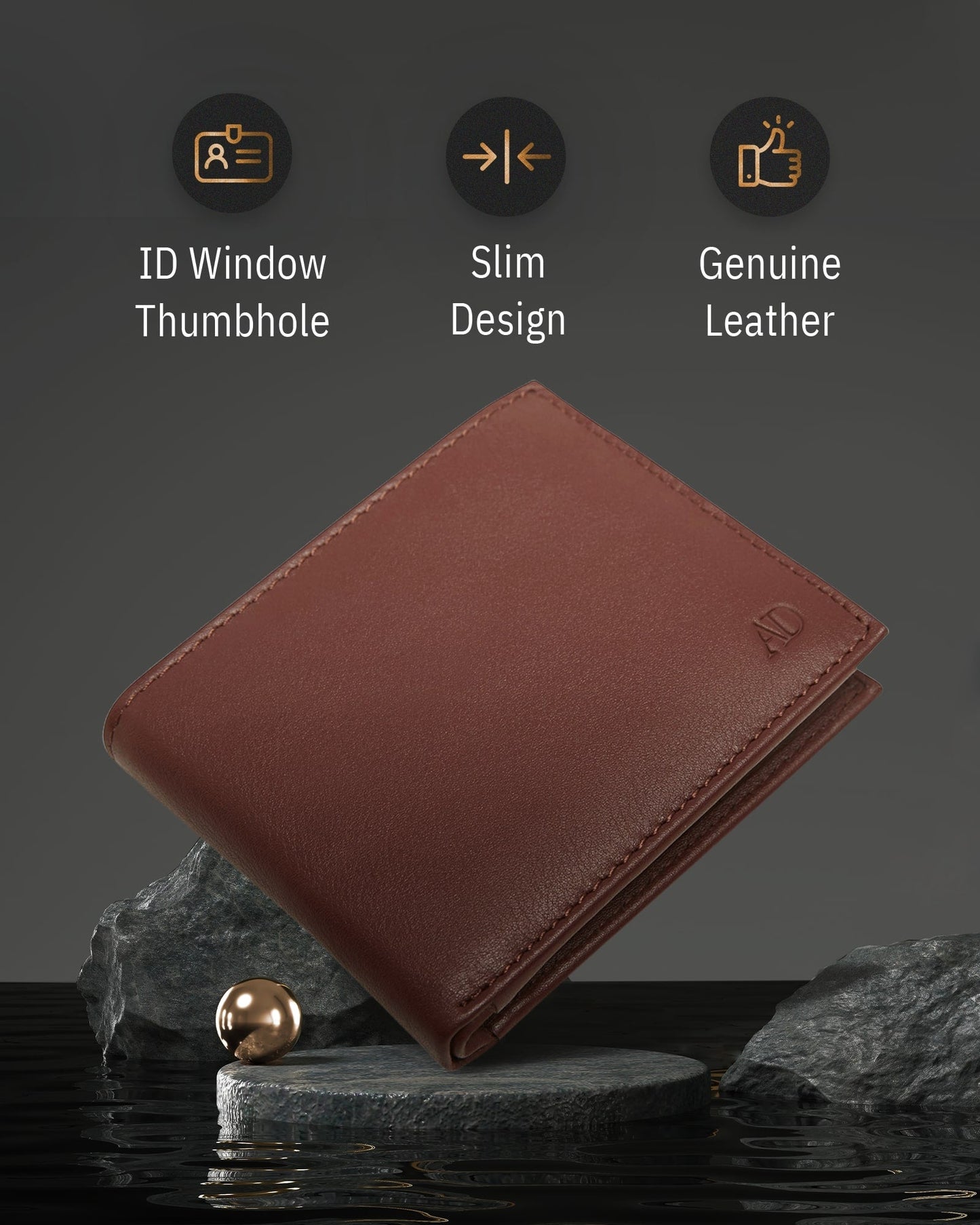 Bifold Wallet With Flip-Up ID Window