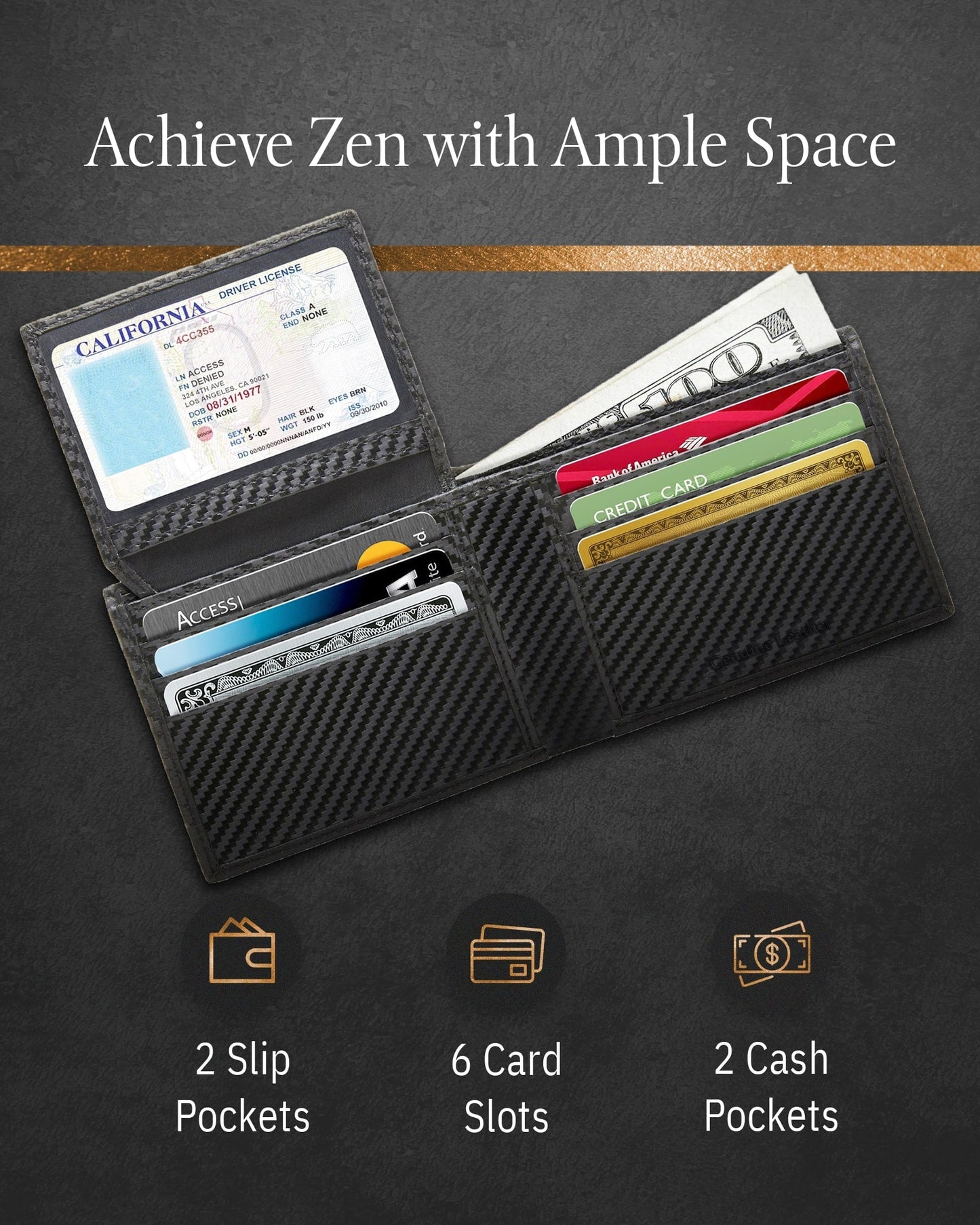 Bifold Wallet With Flip-Up ID Window