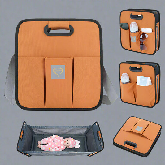 Portable Baby Diaper Bag – Folding Bed Shoulder Messenger Bag for Travel