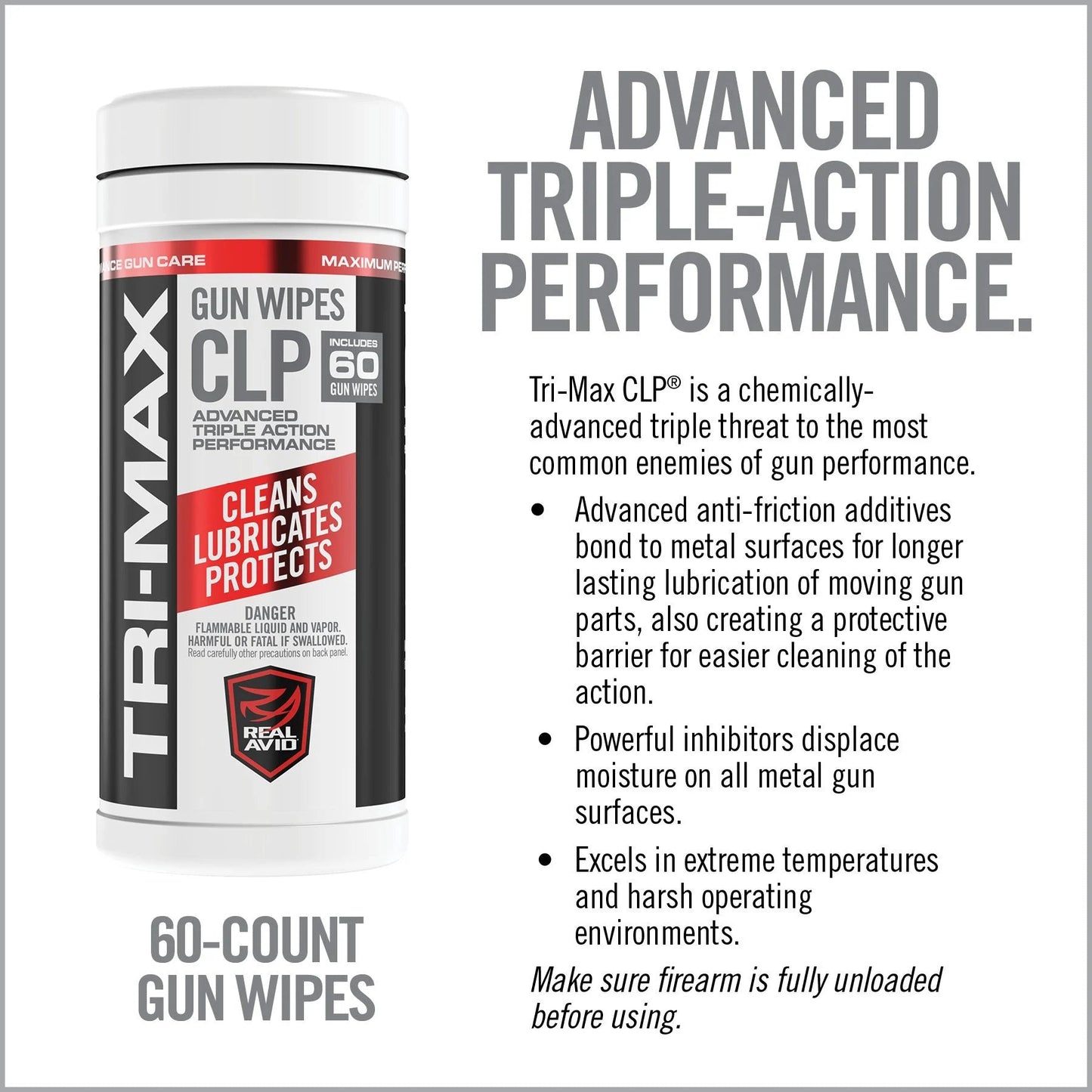 TRI-Max CLP Gun Wipes – 60 CT Canister
