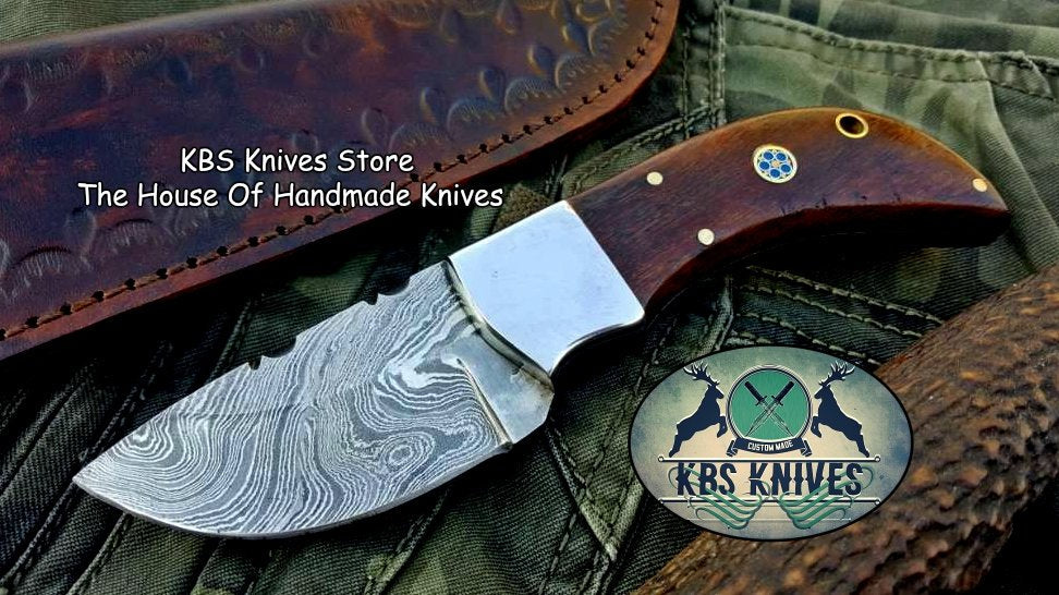 Custom Handmade Twist Damascus Steel Mini Skinner Knife