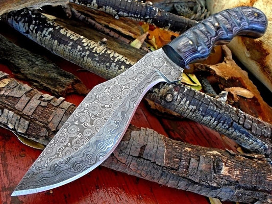 Custom Ghurka knife with Exotic Pakka Wood Handle