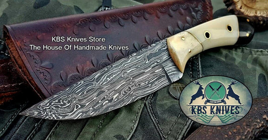 Custom Handmade Damascus Steel Hunting Knife