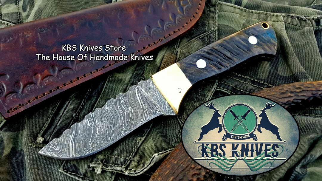 Custom Handmade Twist Damascus Steel Skinner Knife