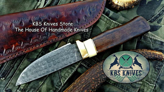Custom Handmade Damascus Steel Hunting Skinning Hunting Knife