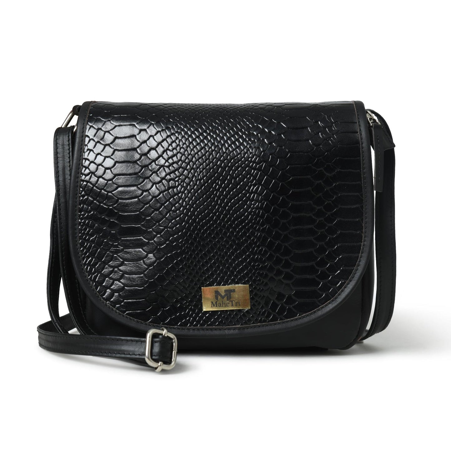 The Croco Satchel- Black