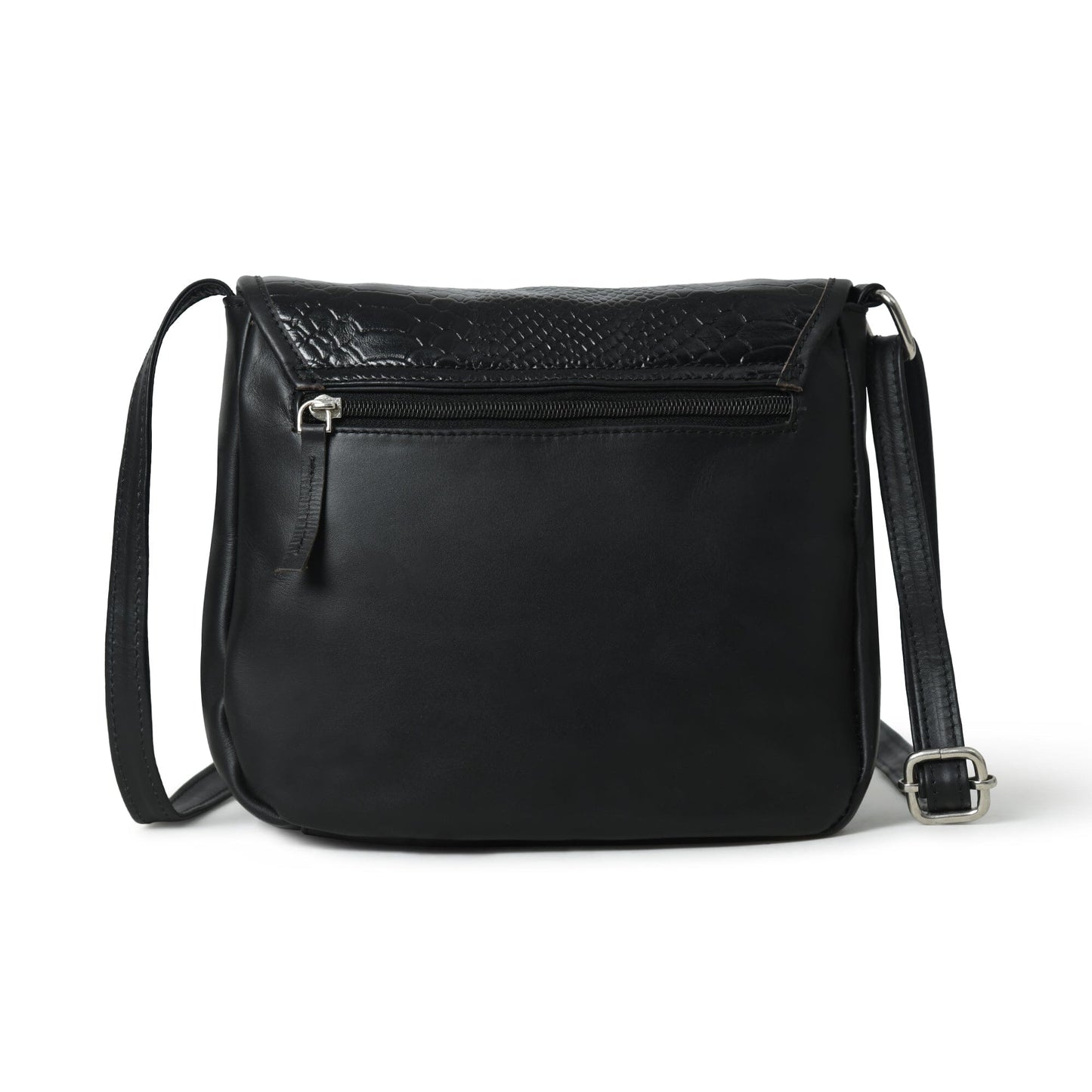 The Croco Satchel- Black