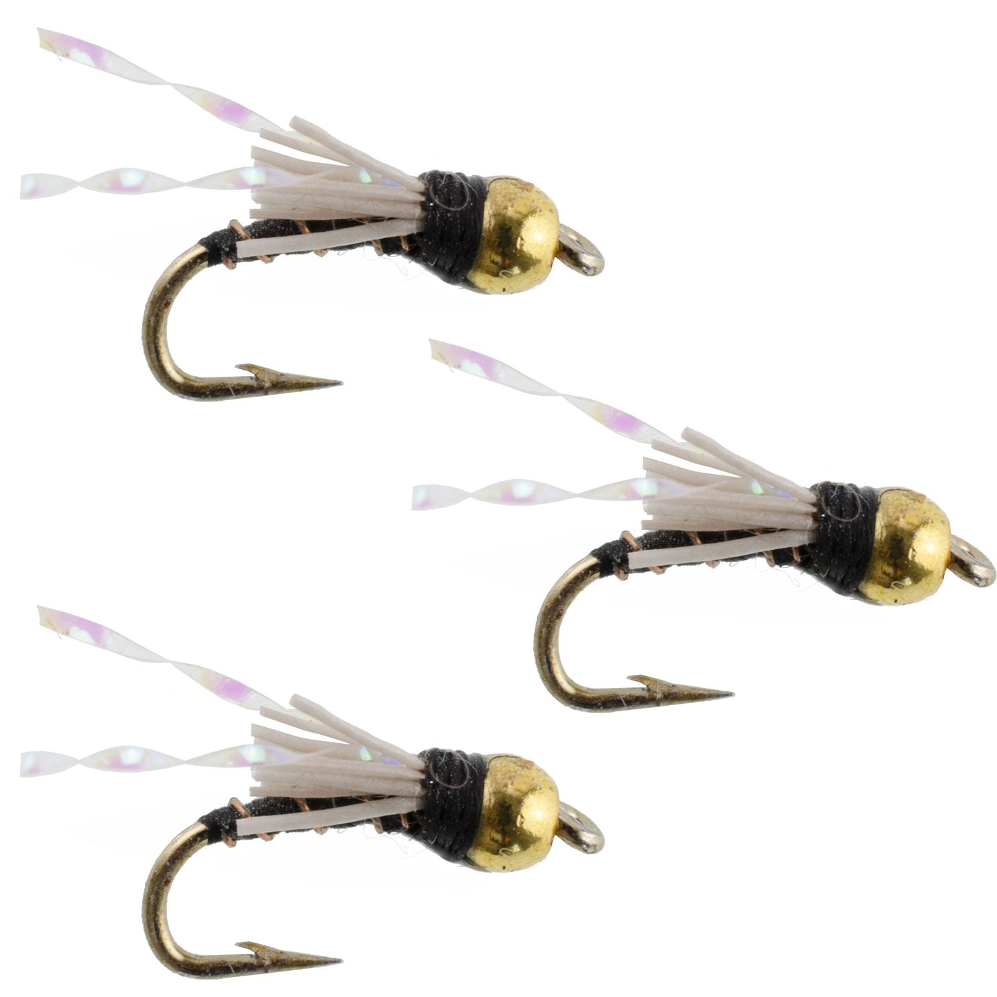 3 Pack Beadhead Black 3 Dollar Dip Serendipity Wet Fly Fishing Flies - Hook Size 18
