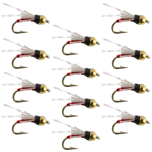 Beadhead Red 3 Dollar Dip Serendipity Wet Fly Fishing Flies - 1 Dozen Flies Hook Size 18