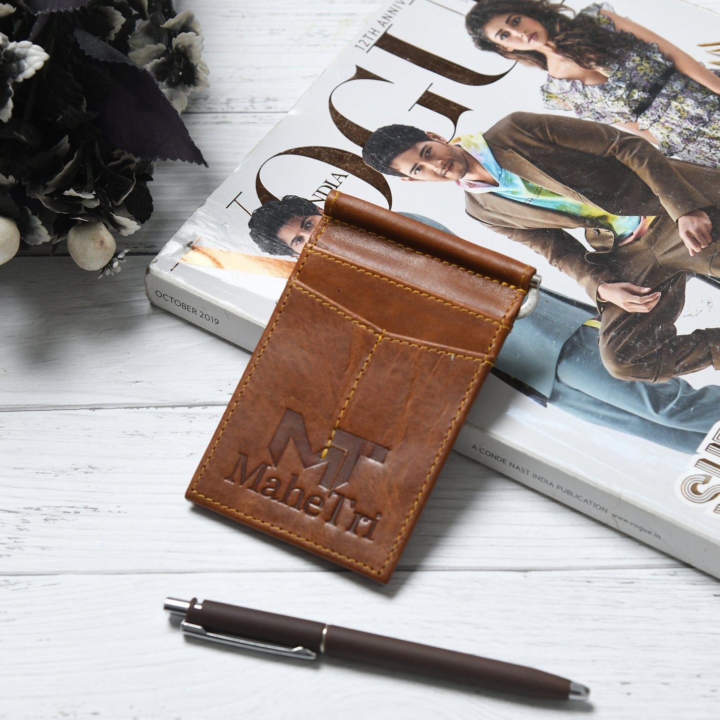 Finley Money Clipper- Tan Brown