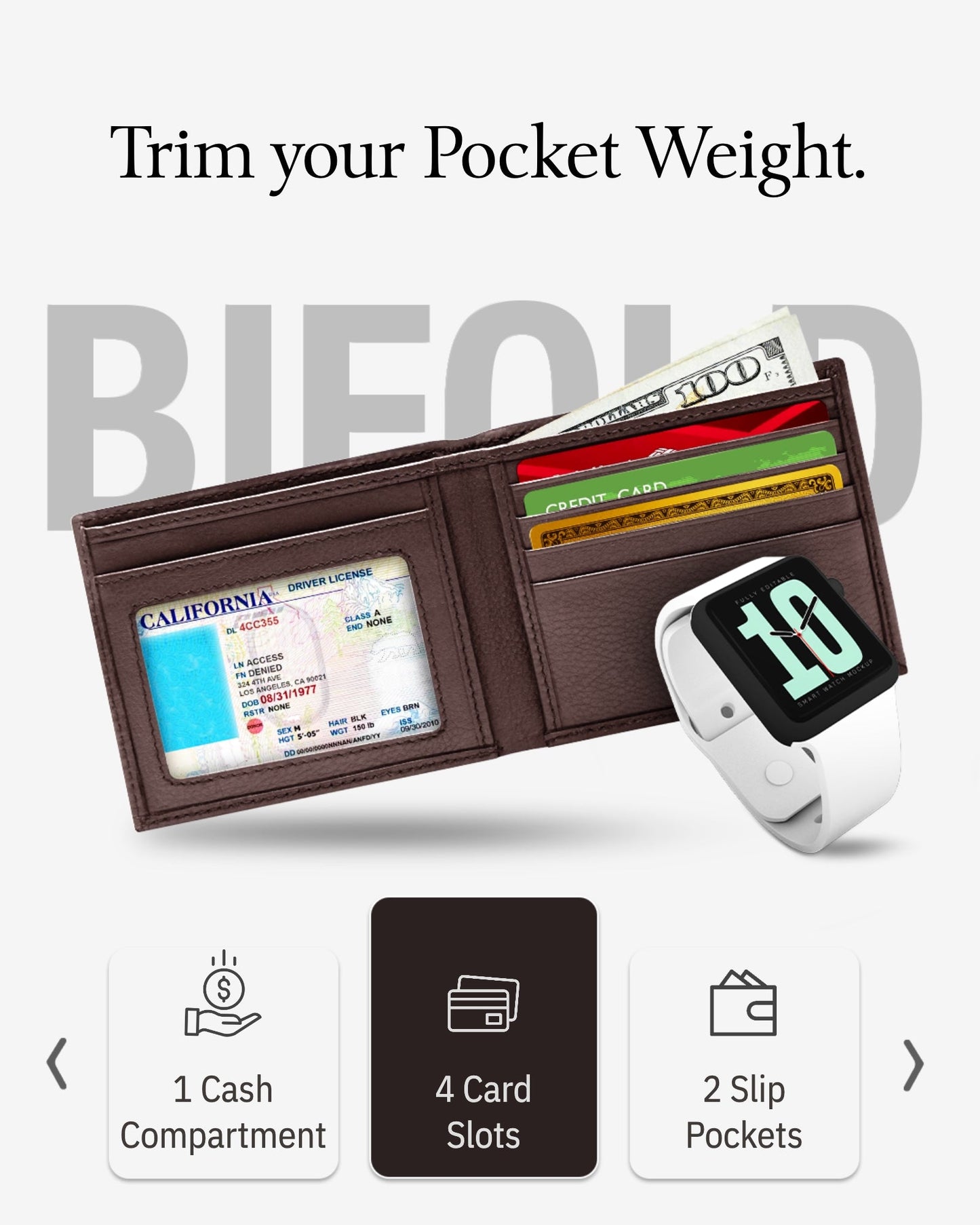 Slim Bifold Wallet With ID Window