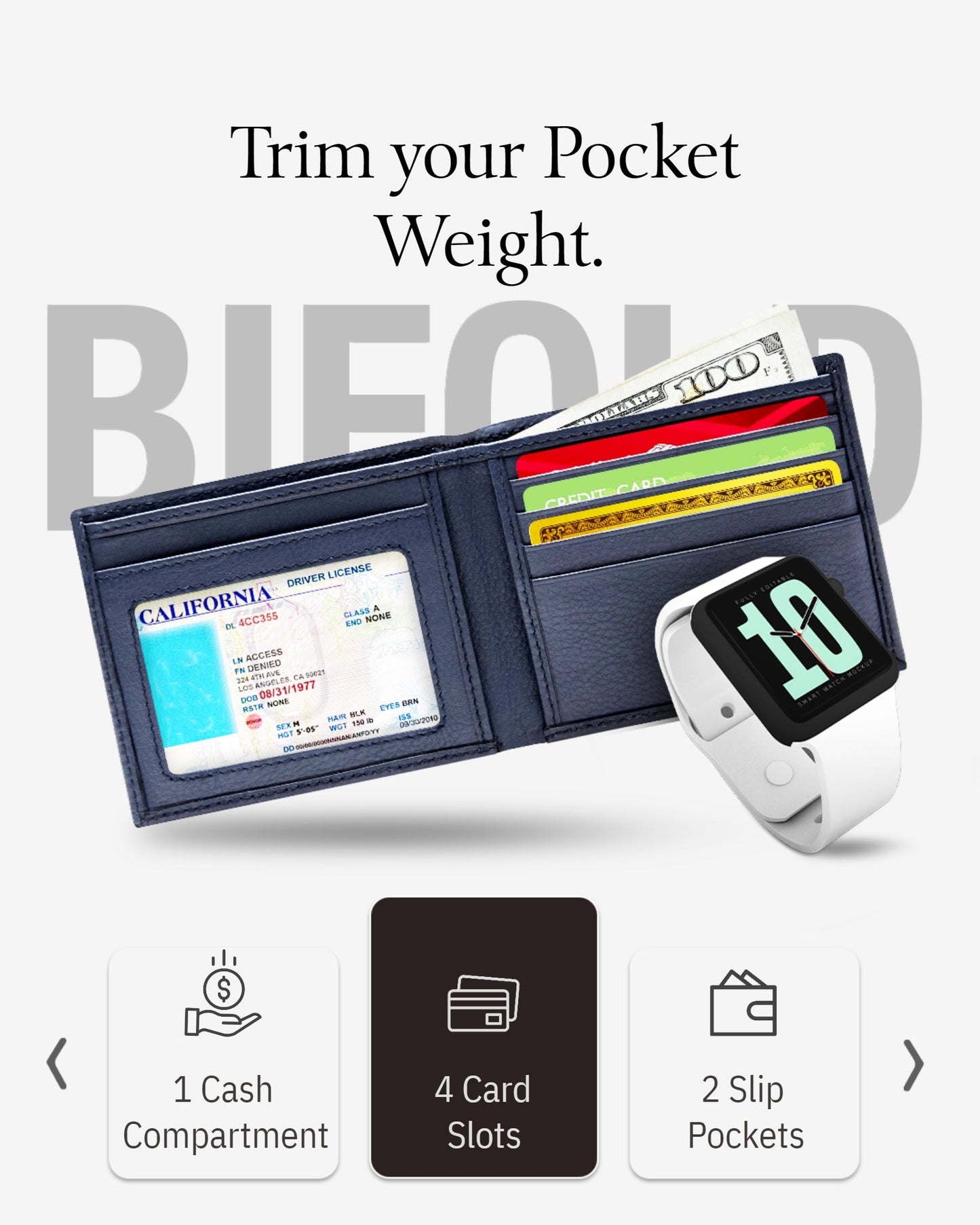 Slim Bifold Wallet With ID Window