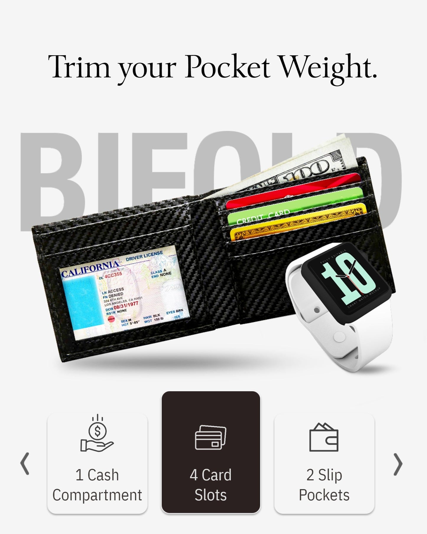 Slim Bifold Wallet With ID Window