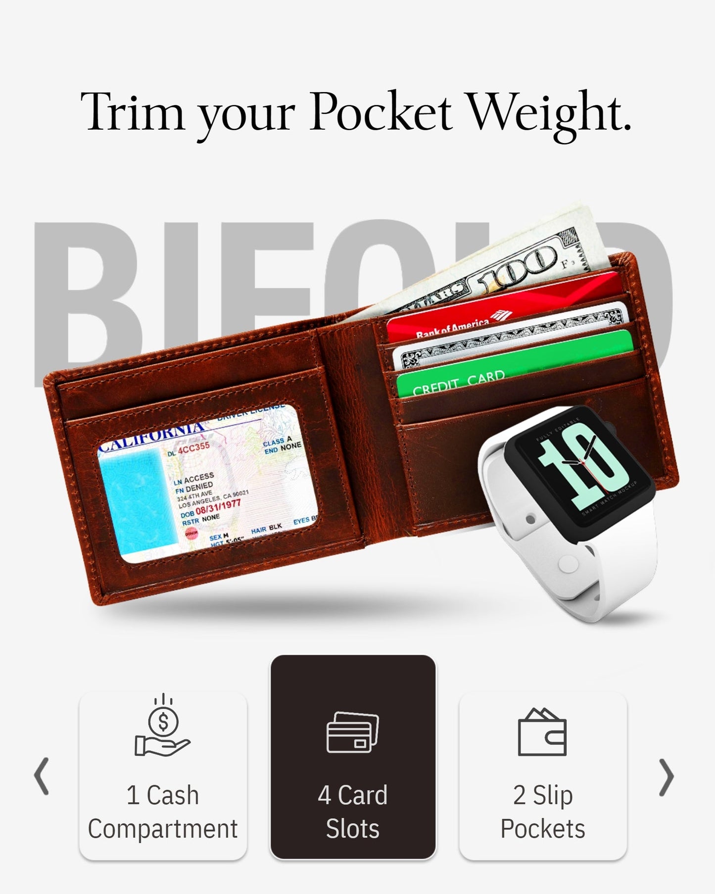 Slim Bifold Wallet With ID Window