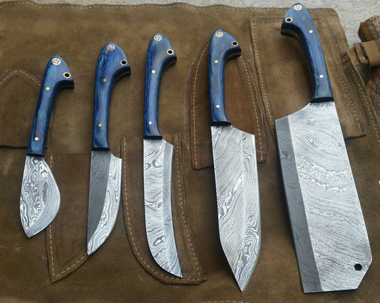 Damascus kitchen/outdoor Hunting Set