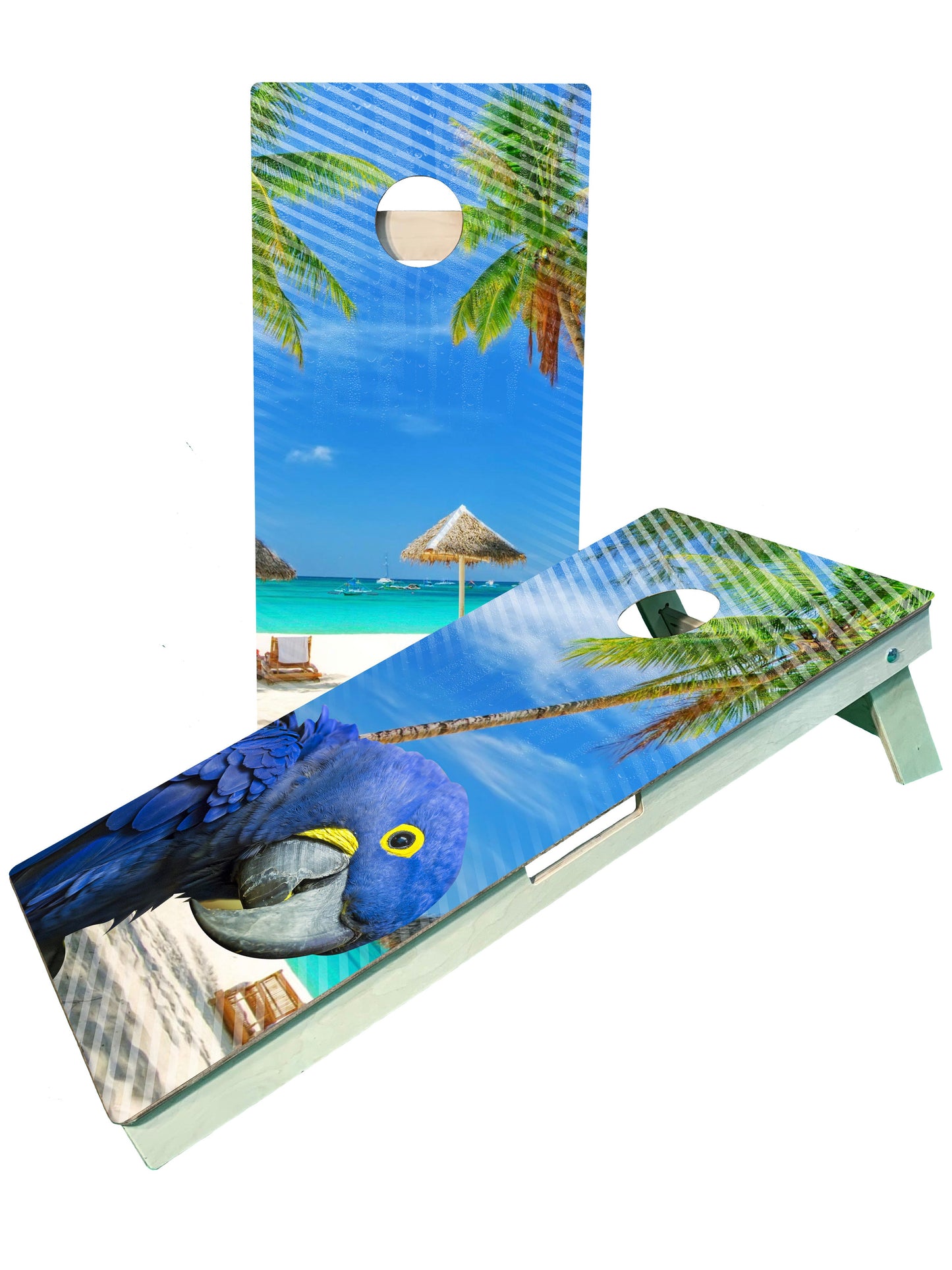 Beach Parrot Cornhole Boards