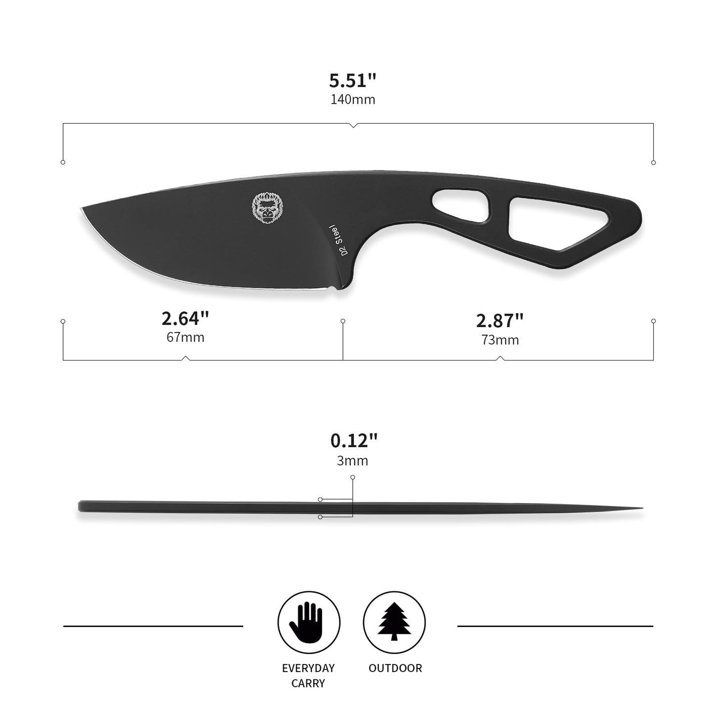 "THE SNAKEBITE" SURVIVAL NECK KNIFE