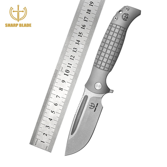 Sharp Blade - 14C28N Steel 3.86" Blade, Titanium Handle Premium EDC Pocket Knife