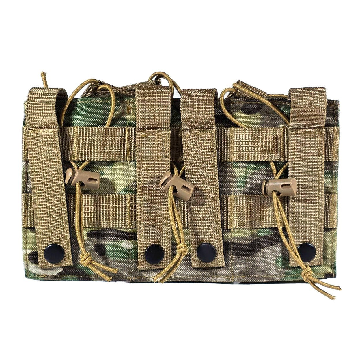 MUCTAC Kangaroo Triple Mag Pouch MOLLE 5.56 & 9mm 1000D Nylon Ranger Green