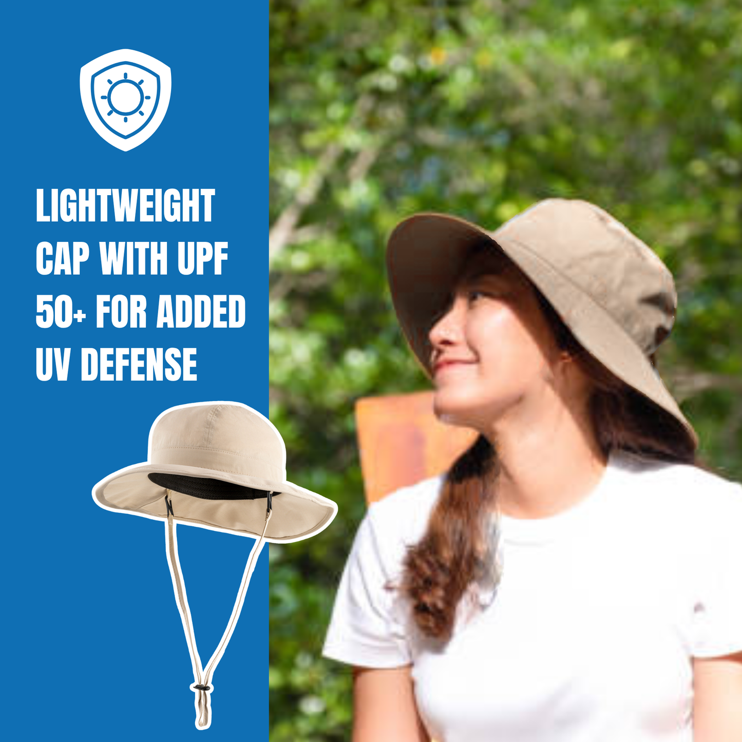 POWERCAP ICE Cooling Sun Hat – Instant Cooling Relief with Reusable Ice Packs, UPF 50 UV Sun Protection, Lightweight & Breathable for Hot Weather
