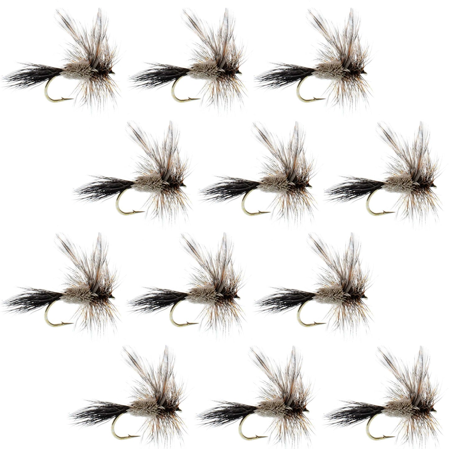 Barbless Adams Irresistible Classic Dry Fly - 1 Dozen Flies Hook Size 14