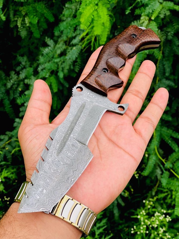 Custom Handmade Damascus Tracker knife
