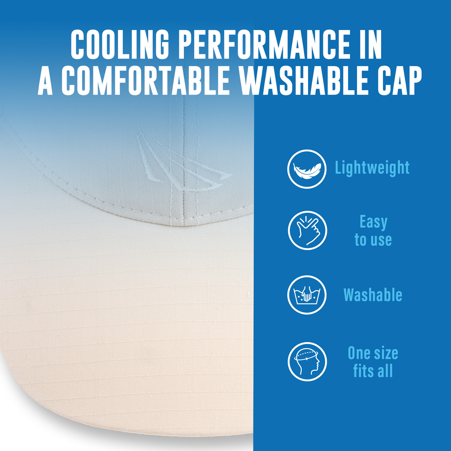 POWERCAP ICE Cooling Sun Hat – Instant Cooling Relief with Reusable Ice Packs, UPF 50 UV Sun Protection, Lightweight & Breathable for Hot Weather