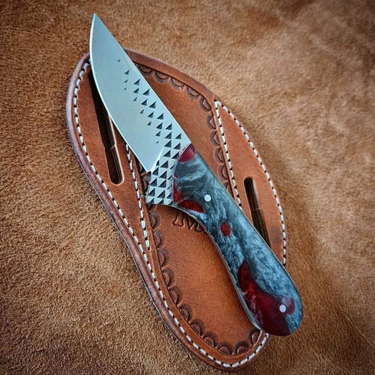 Old West Knife – Rustler’s Edge with 4” Rasp Steel Blade & Epoxy Resin Handle