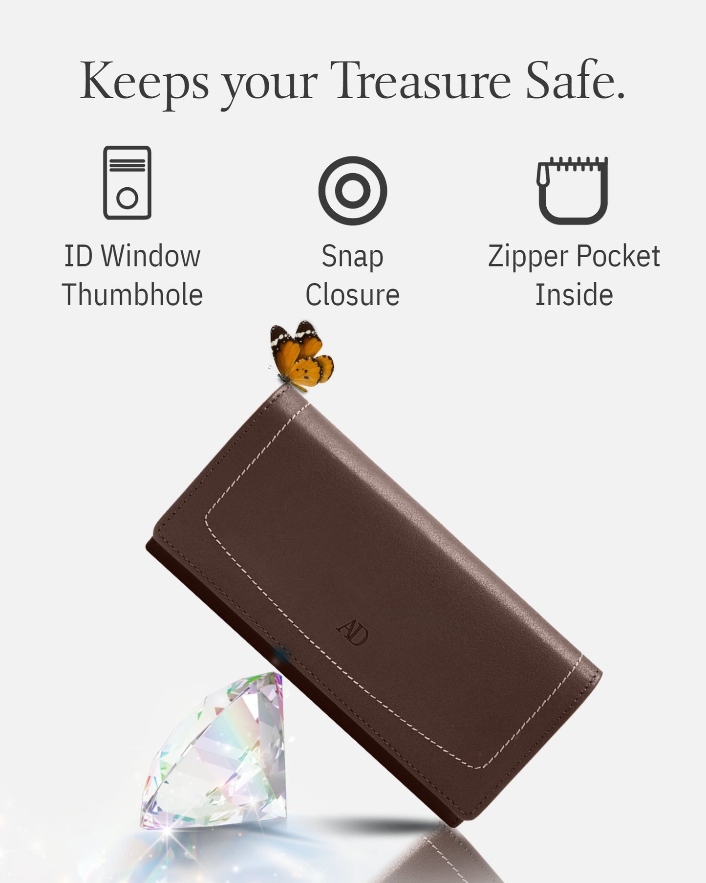 Accordion Clutch With Removable Checkbook Holder