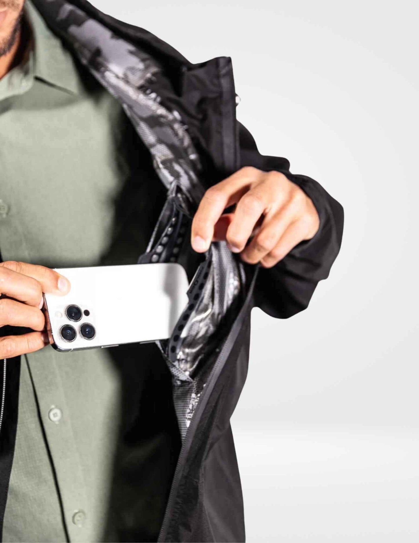 Black Fin - Waterproof Pocket Rain Jacket