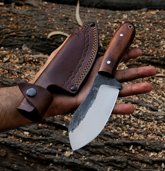 RidgeHunter High-Carbon Steel Survival Knife – 9-Inch Tactical Blade with Rosewood Handle