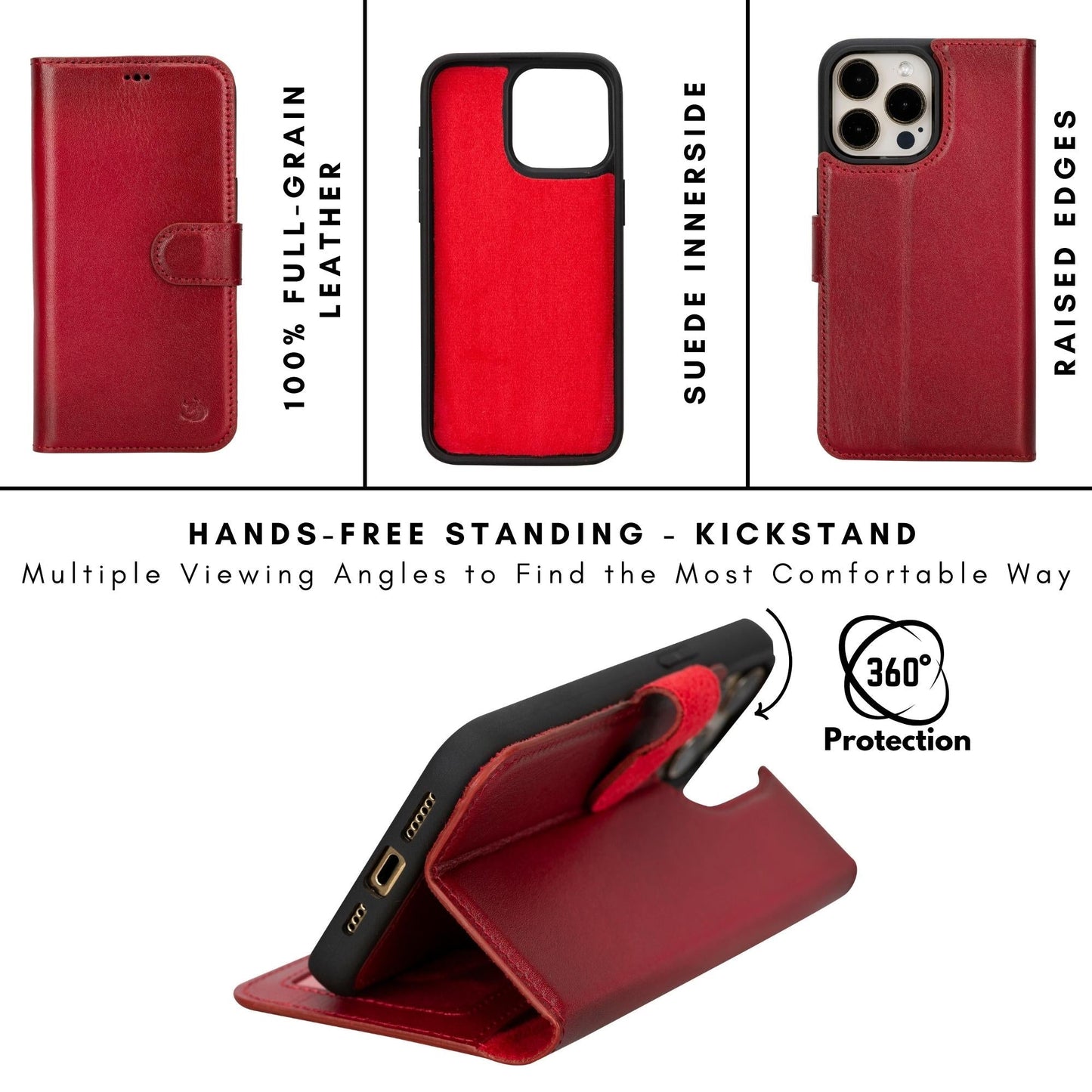 Casper iPhone 14 Series Detachable Leather Wallet Case