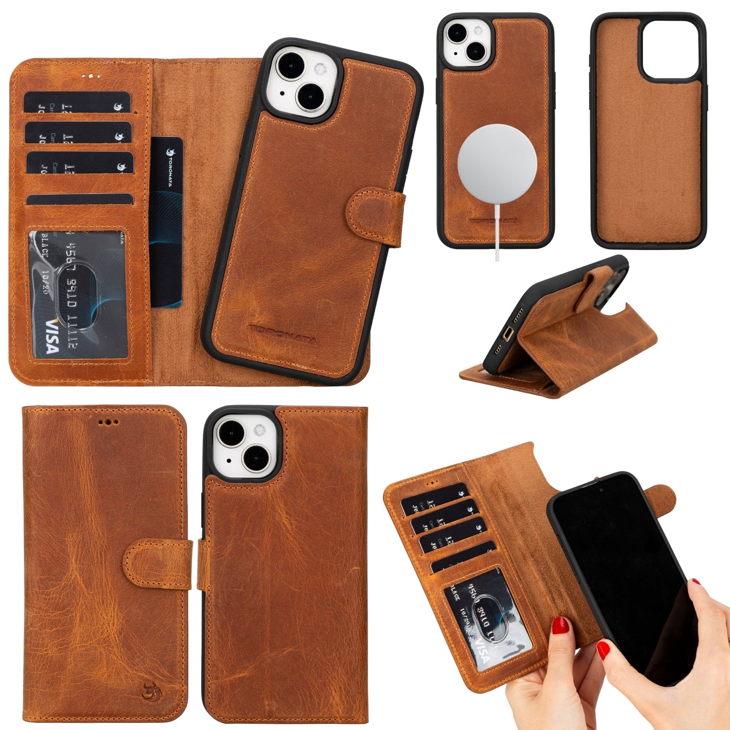 Casper Leather iPhone 14 Wallet Case | MagSafe