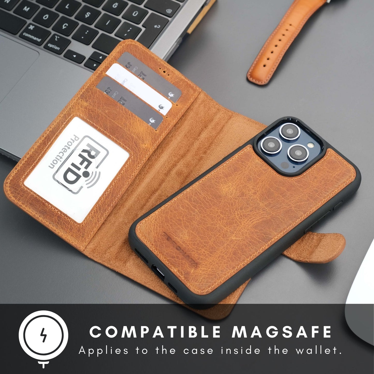 Casper iPhone 16 Pro Wallet Case Leather MagSafe