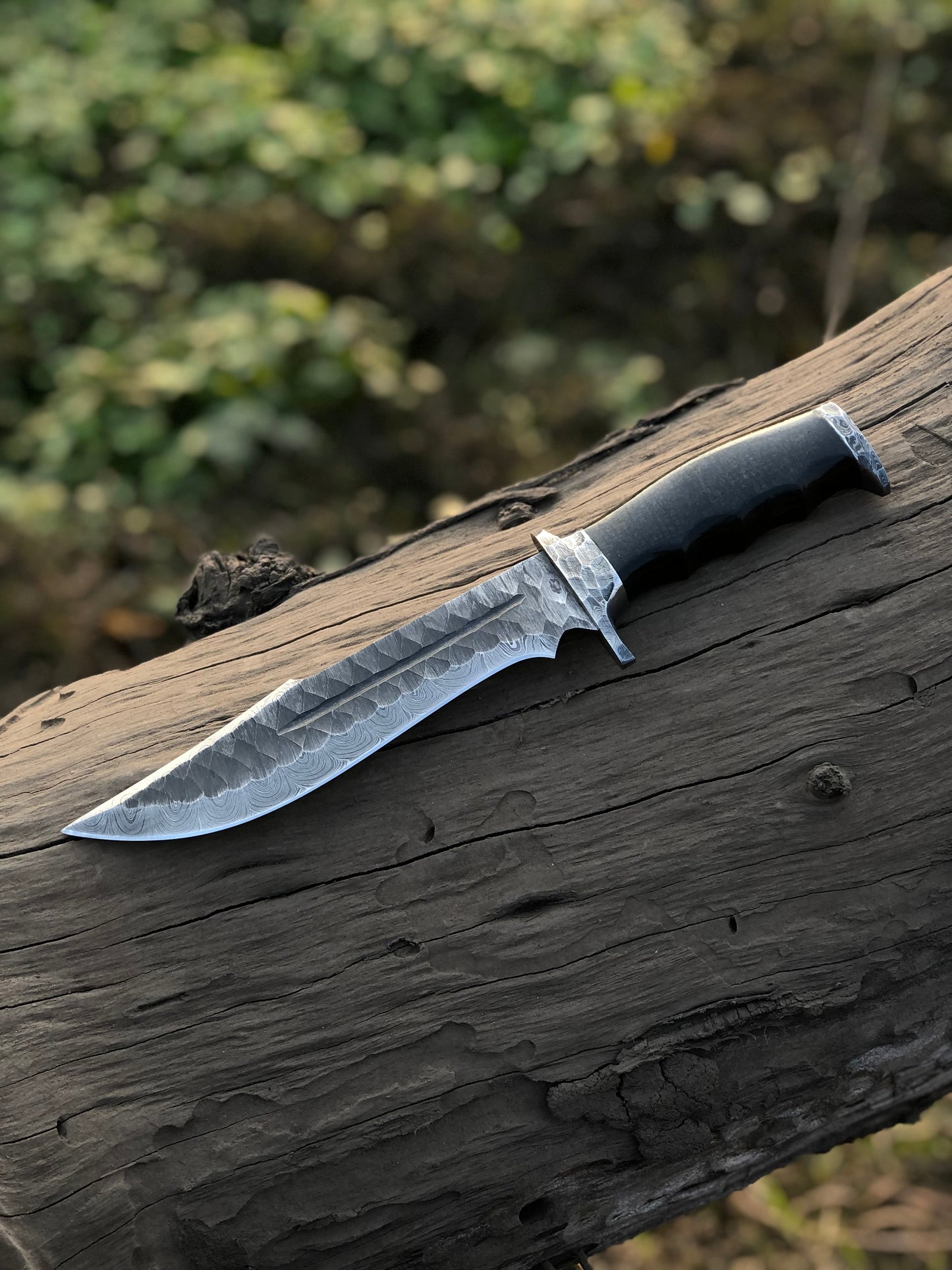 Best Bowie Knife – 13" Handmade Damascus Steel Blade with Resin Horn Handle & Leather Sheath